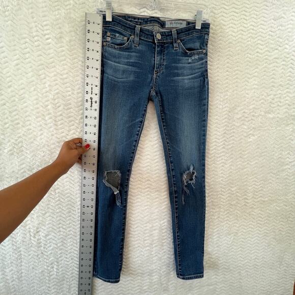 AG Adriano Goldschmied The Legging Ankle Super Skinny Distressed Jeans Sz 25R - Picture 13 of 14